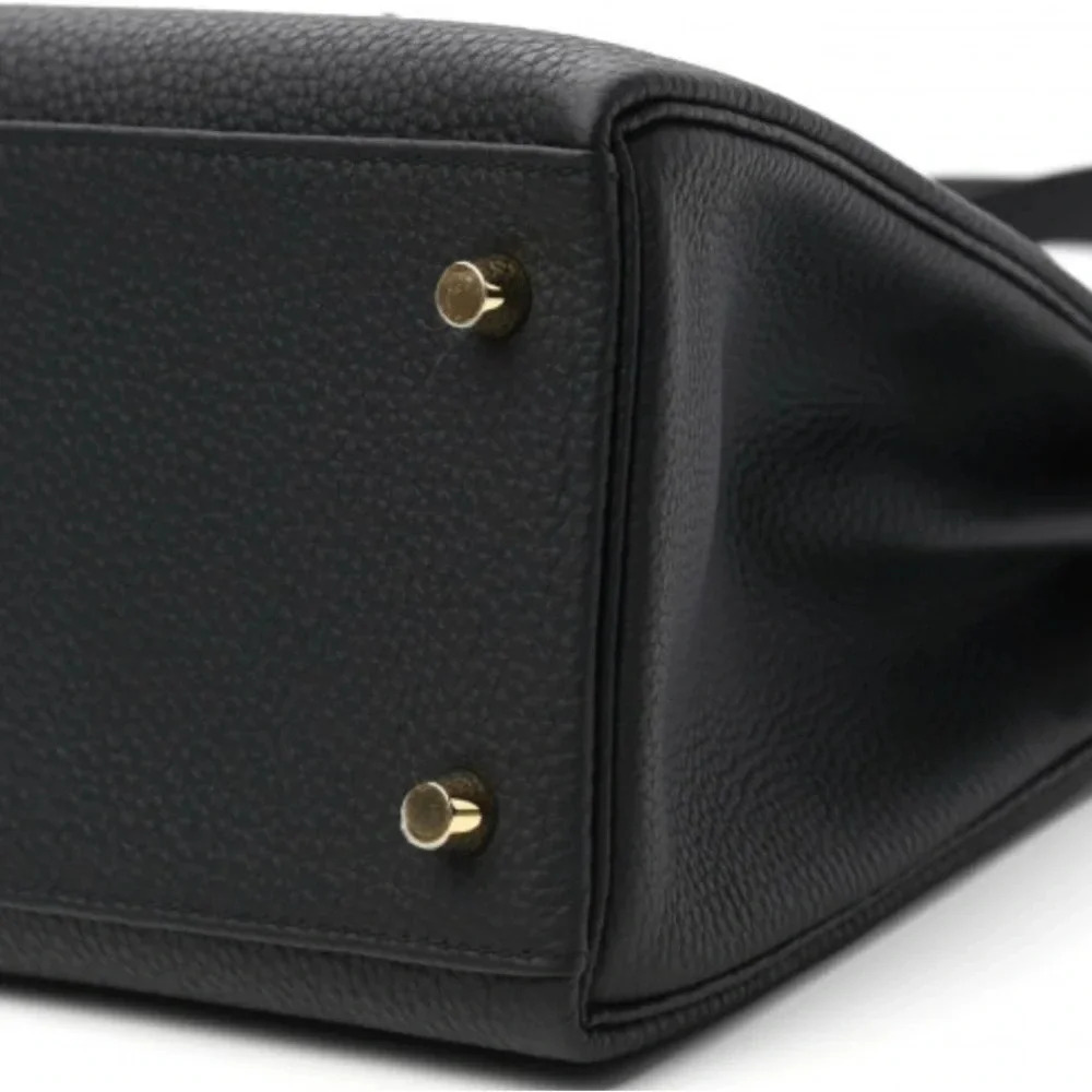 Hermes Togo matte porous crocodile Kelly retourne touch black 28.Full set - Picture 8 of 15